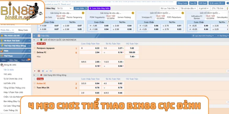 4 mẹo chơi thể thao Bin88 cực đỉnh