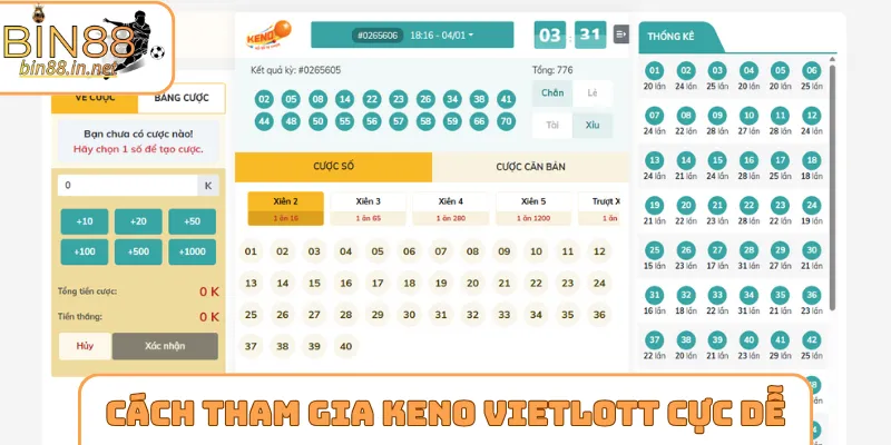 Cách tham gia Keno Vietlott cực dễ dàng cho newbie