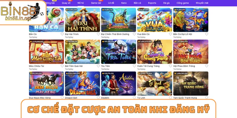 Cơ chế đặt cược an toàn khi đăng ký Bin88
