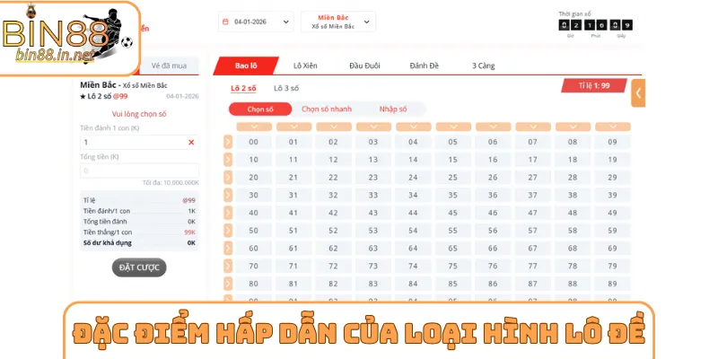 Đặc điểm hấp dẫn của loại hình lô đề