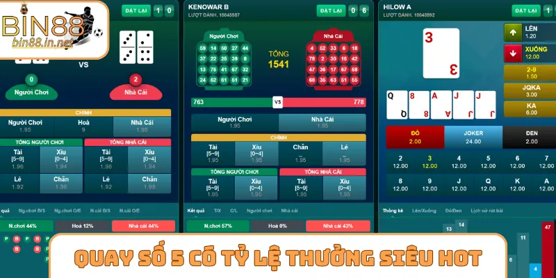 Quay số 5 có tỷ lệ thưởng siêu hot