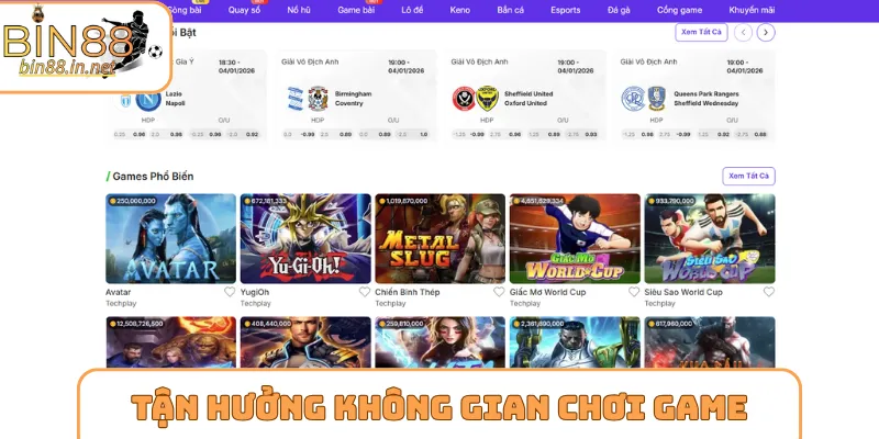 Tận hưởng không gian chơi game nổi bật